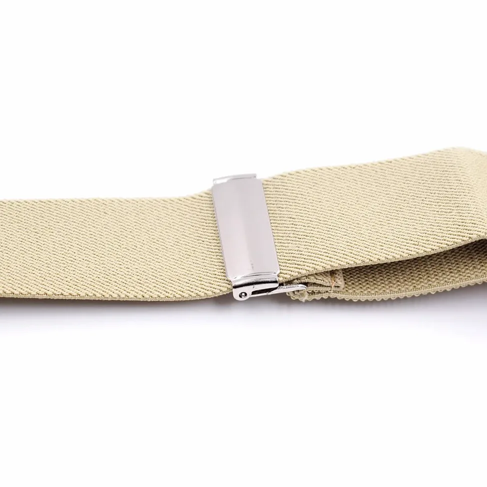 Tirantes para pantalones de hombre Tirantes de cuero genuino for hombres en forma de Y, resistentes, ajustables, elásticos, for pantalones, correas, cinturón, regalos for bodas, padres y esposos(Beige