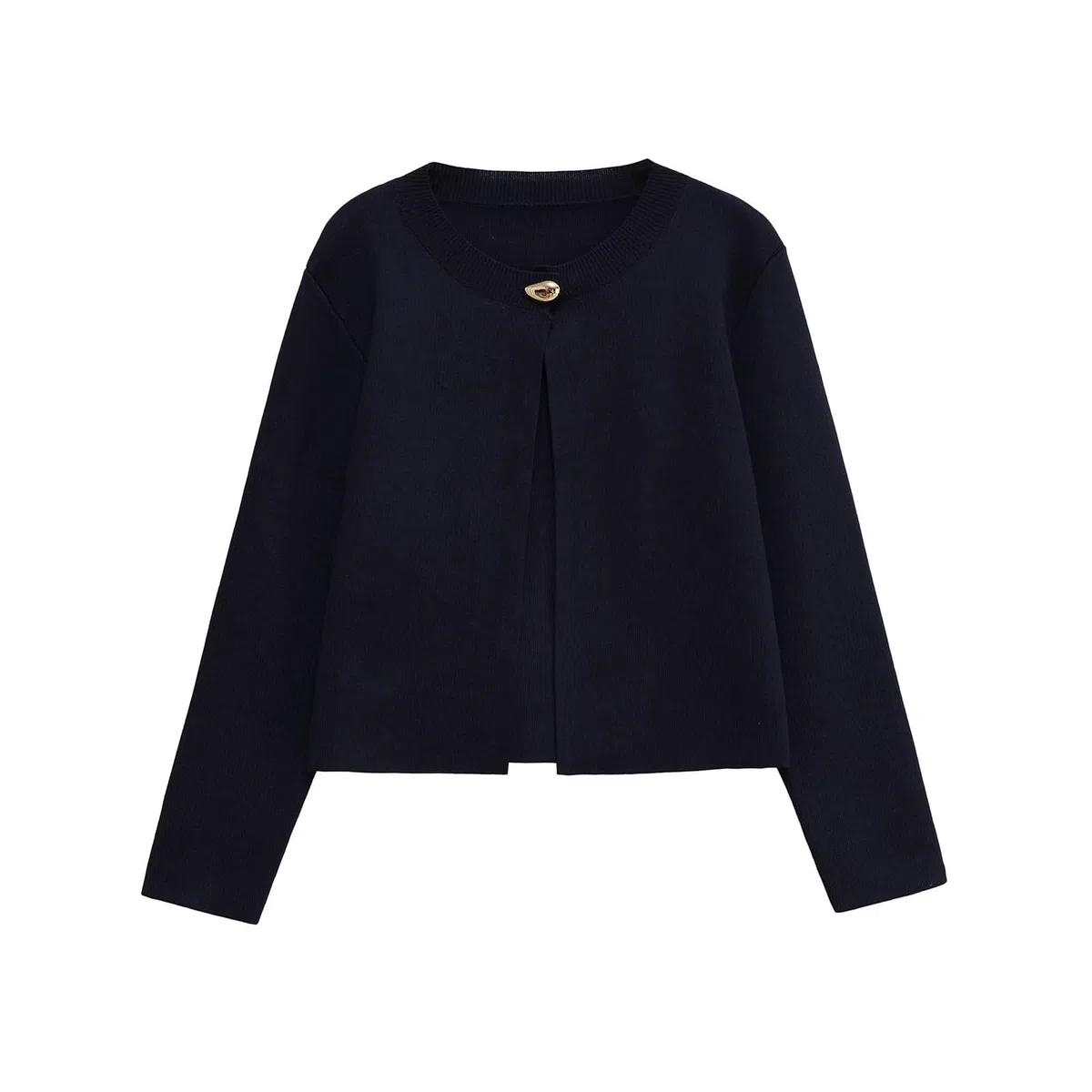 Cárdigan de Punto Manga Larga con Cuello Redondo y un Solo botón for Uso Diario principios otoño, Chaqueta, suéter versátil Cárdigan Mujer