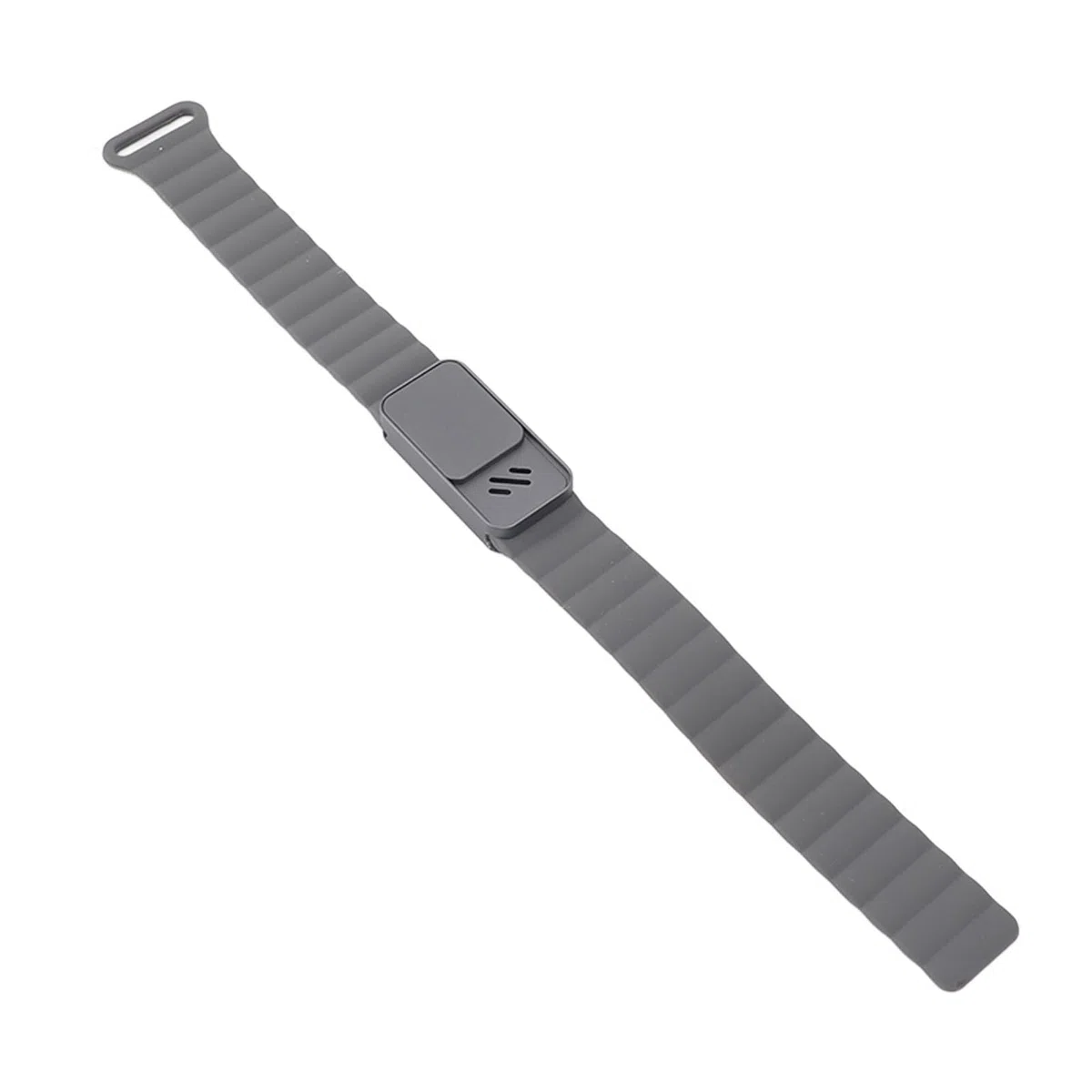 Pulsera difusora de aceites Esenciales, Pulsera de aromaterapia de Silicona de aleación de Aluminio, 3 Hojas de Fragancia, Plata Oscura para Hombres y Mujeres (Menta)