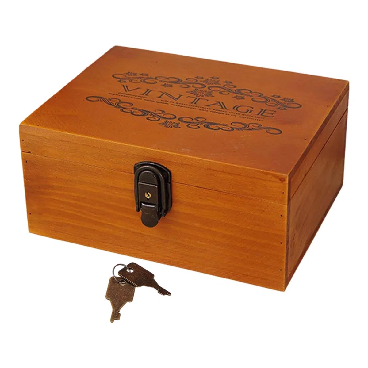 Colcolo Organizador de Almacenamiento de la Caja de Recuerdo de Madera Diseño Antiguo bloqueable Caja de Joyas de joyería compacta de joyería compacta para el, 25x19.5x11.7cm