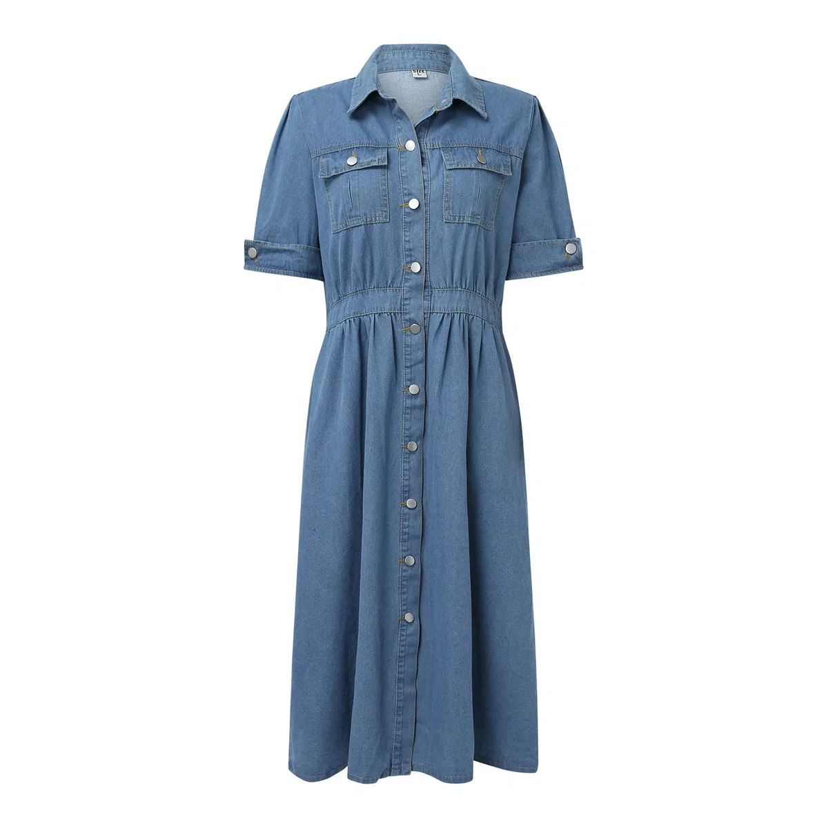 Vestidos de mujer a la moda para mujer, falda de bolsillo, casual, de mezclilla, con botones, vestido de fiesta, vestido de noche