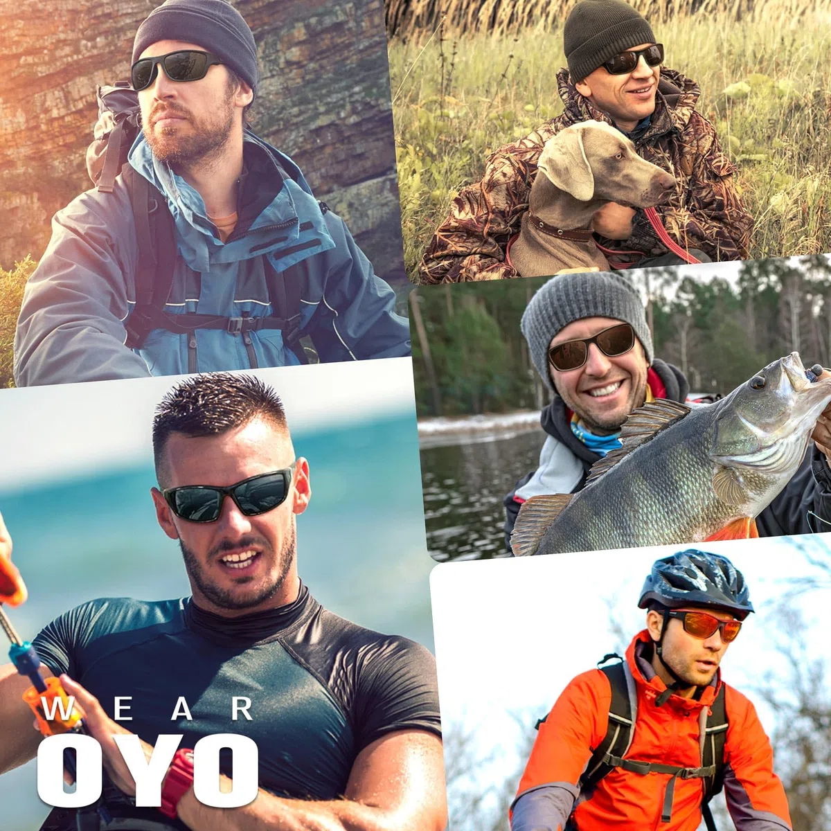 Gafas de sol polarizadas para hombres y mujeres, gafas rectangulares de conducción de pesca, protección UV400, Marco negro/lente ahumado + marco negro/lente espejo azul oscuro, Medium
