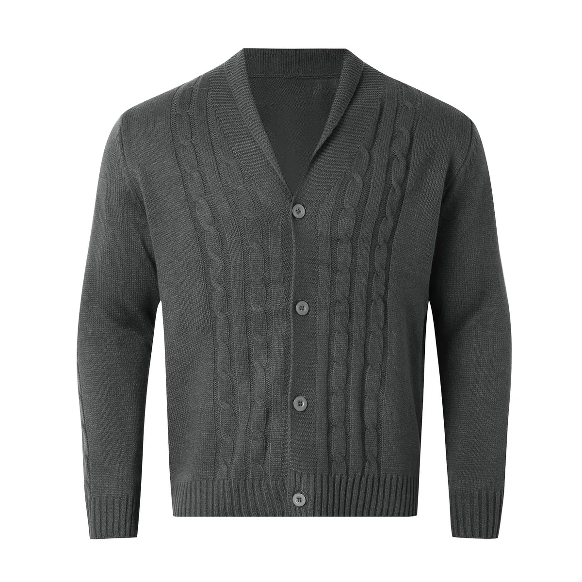 Cardigan Hombre Punto, Botones para Chaqueta Hombre con Cuello En V Manga Larga Suéter De Punto con Botones Elegante Ajustado Cárdigan Ligero con Bolsillos para Exterior El Ocio