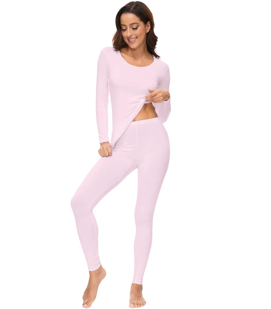 WiWi Ropa interior suave para mujer, conjuntos de pantalones largos térmicos, capa base súper cálida, conjunto de pijama de viscosa de bambú S-3X
