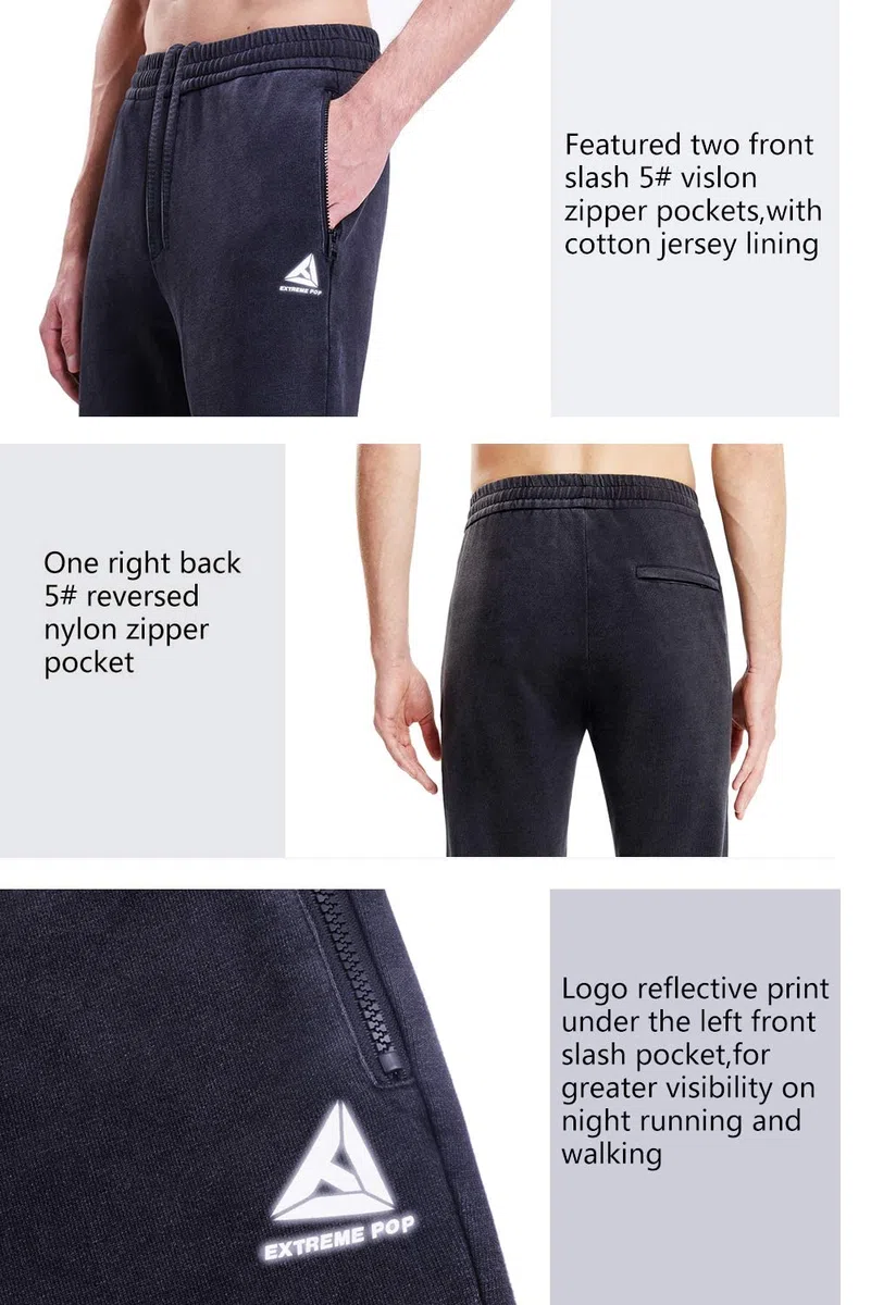 Extreme Pop Hombre Joggers Bottoms Denim Sweatpants Dobladillo con puños Marca del Reino Unido XS-XXL