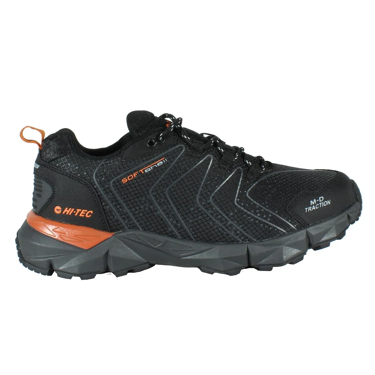 HI-TEC - Zapatillas Trekking Hombre Kinyeti WP | Zapatillas Montaña Hombre, Senderismo | Pies Secos con Membrana Impermeable, Tracción Óptima, Cómodas | Black/Orange Rust, 46