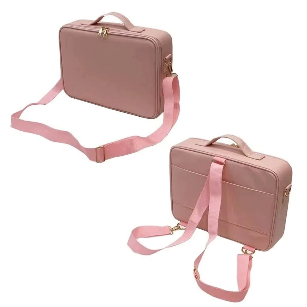 Organizador de pintalabios Organizador de cosméticos portátil, neceser de viaje con varios compartimentos de cuero for artistas de maquillaje, Kit de maquillaje profesional Organizador de maquillaje (