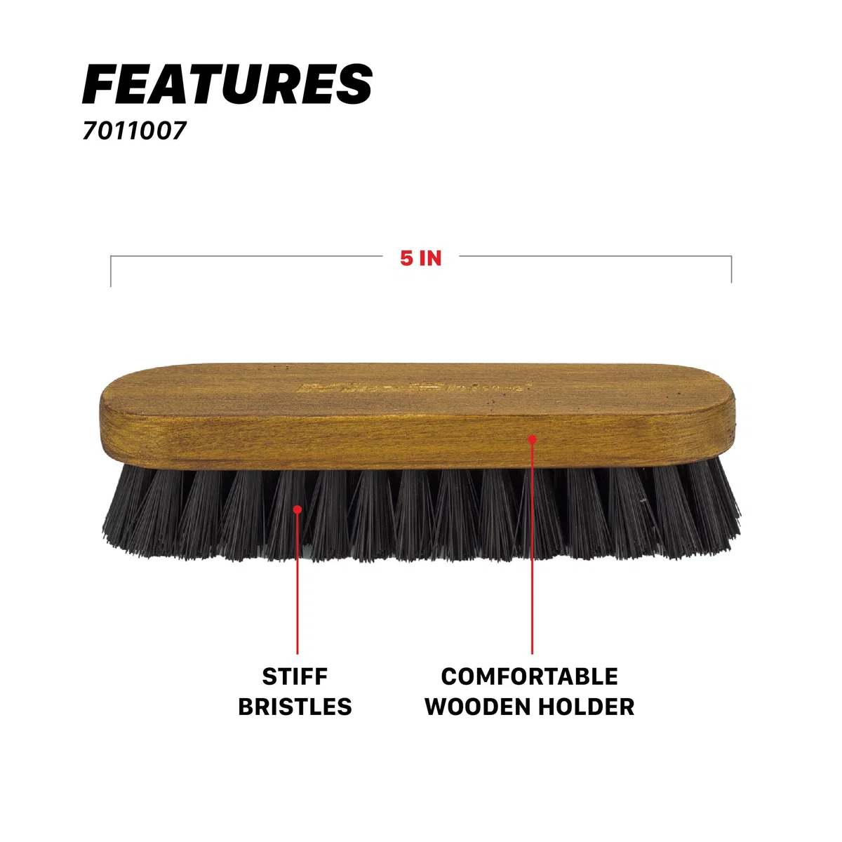 maxshine shinemaster piel brush- moldeado mango de madera y cerdas de nailon suave