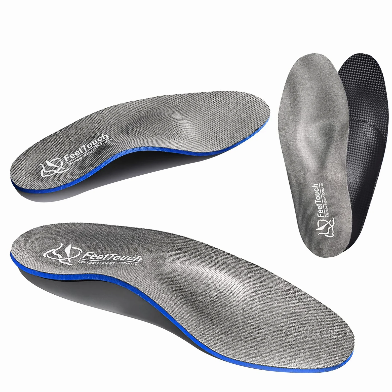 Ortesis de soporte de arco fuerte para neuroma de metatarsalgia Morton, inserto de alivio del dolor de bola de pie, fascitis plantar, pies planos con cojín de talón Poron, Gris,