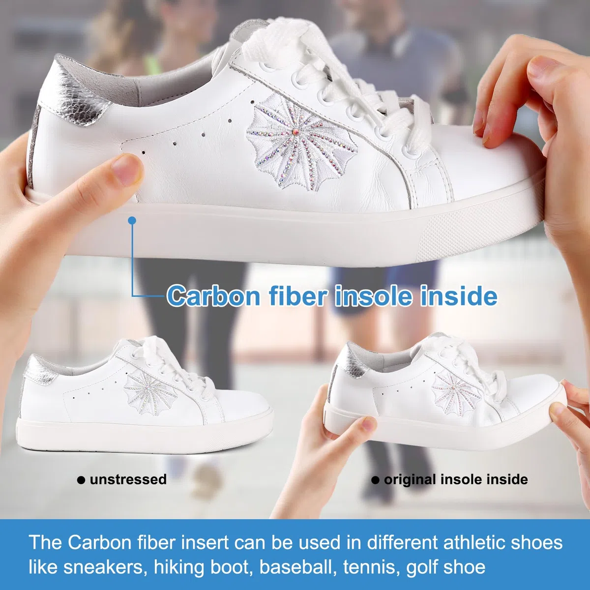 1 par de plantillas de fibra de carbono para hombres y mujeres, inserto rígido de fibra de carbono para Hallux Rigidus Limitus, puntera de césped, puntera de Morton (9.85 pulgadas / 250 mm - Hombre