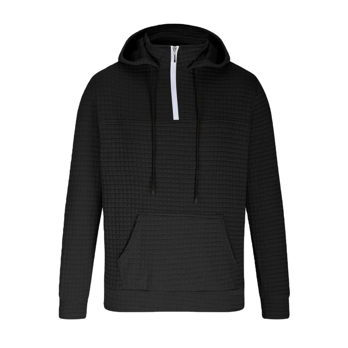 Sudaderas Hombres con Capucha Sudadera Y Cremallera para Hombre, A Cuadros, De Manga Larga, Cómoda, Uso Diario, Informal, Viajes Tops Rojos (Black, XL) Kit Pesca Completo Camisa Sin