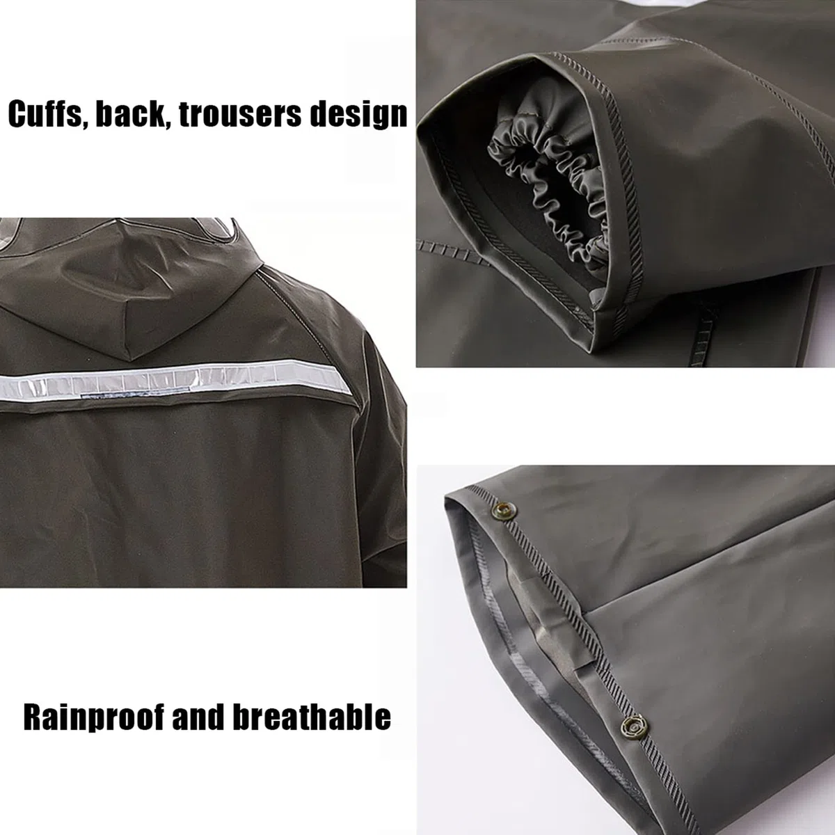 Traje de lluvia Hombres Comprobación de lluvia impermeable Chaqueta y pantalones Conjunto de lluvia a prueba de viento Abrigo de lluvia transpirable Unisex para senderismo, Ciclismo, Viajar, Pesca
