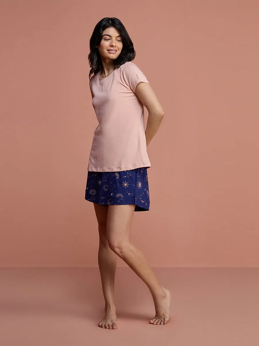 NYKD Camiseta de algodón ultrasuave para mujer, para todas las ocasiones, esencial, ajuste relajado, algodón, cuello redondo, NYLE216, casi albaricoque, talla S