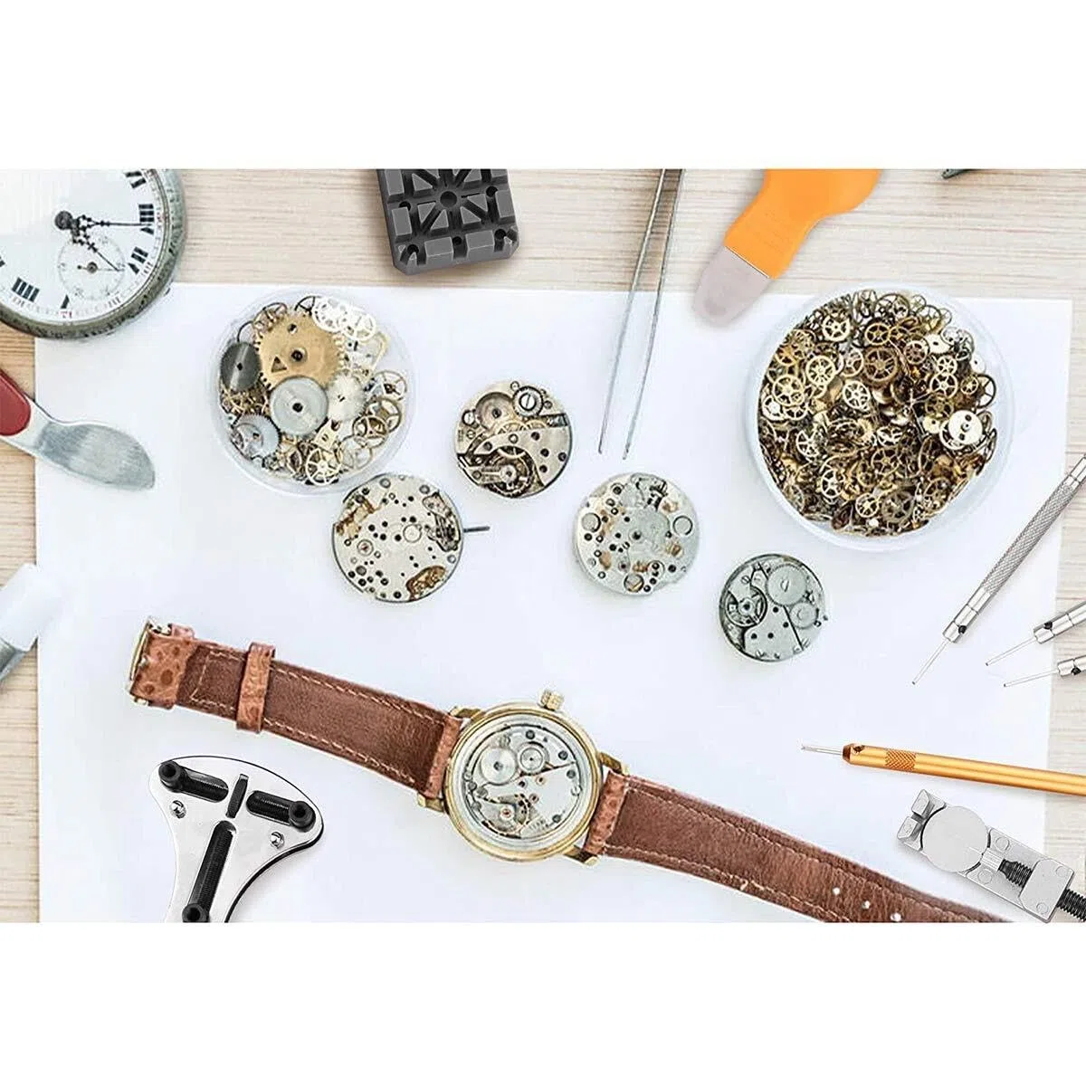 Kit de reparación de Relojes de 144 Piezas, para Quitar la Correa y Abrir la Parte Inferior del Reloj.