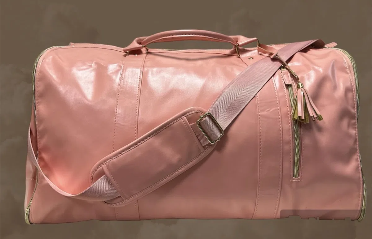 GALINEI. Bolsa portatrajes Convertible en Maleta de Mano para Mujer señora. Bolso 2 en 1. Funda de Viaje para Traje (Rosa)