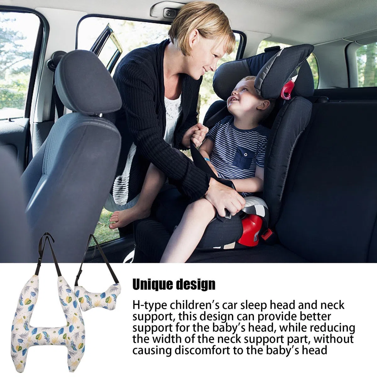 Almohada para el cuello de viaje,Almohada para reposacabezas del coche | Almohada de coche para niños Soporte Corporal N