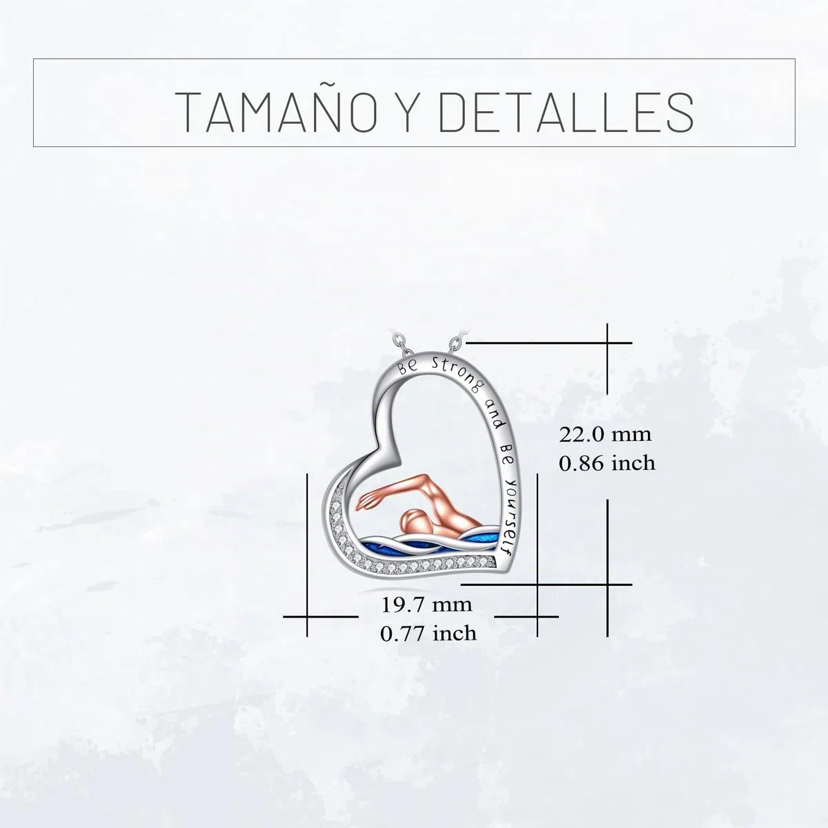 YFN Movimiento Collar Plata de Ley 925 Colgante Forma de Corazón Joyería Regalos para Mujeres Hija