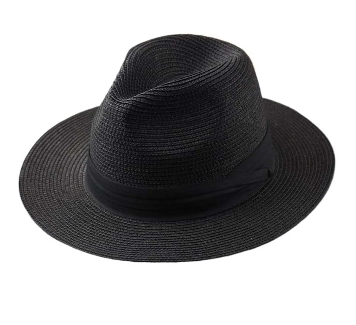 Sombreros de sol para mujer y hombre, Sombrero de paja plegable for hombre, multicolor, varios tamaños(Black,52cm-54.5cm)