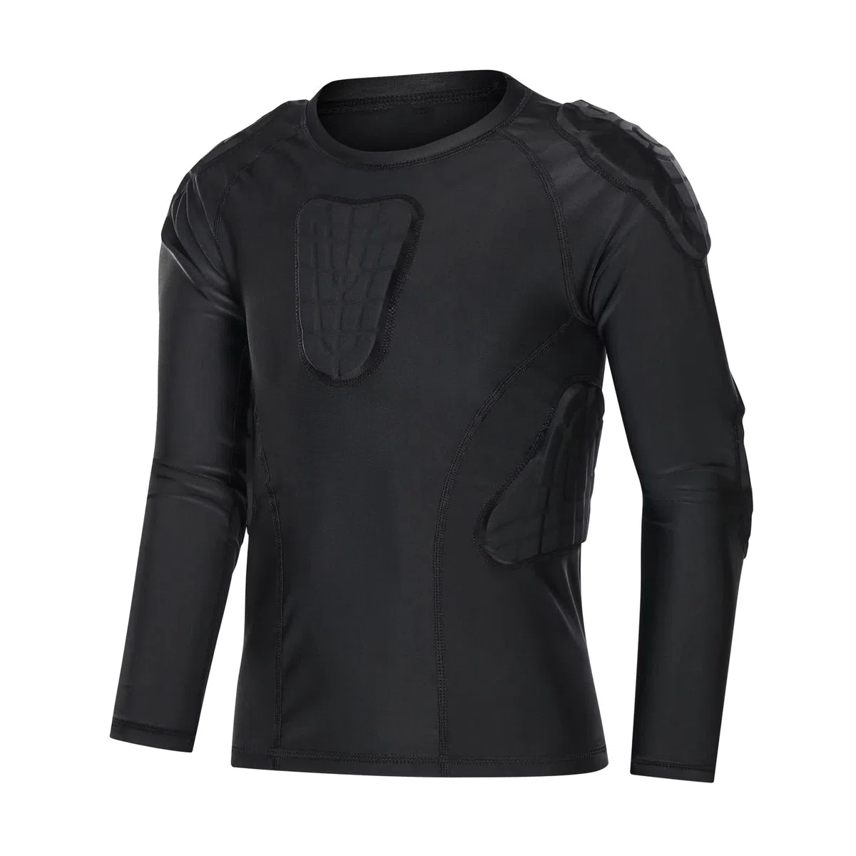 Topeter- Camiseta de fútbol acolchada para niños, camiseta de compresión con protectores de costillas para jóvenes con almohadillas para adolescentes y niños