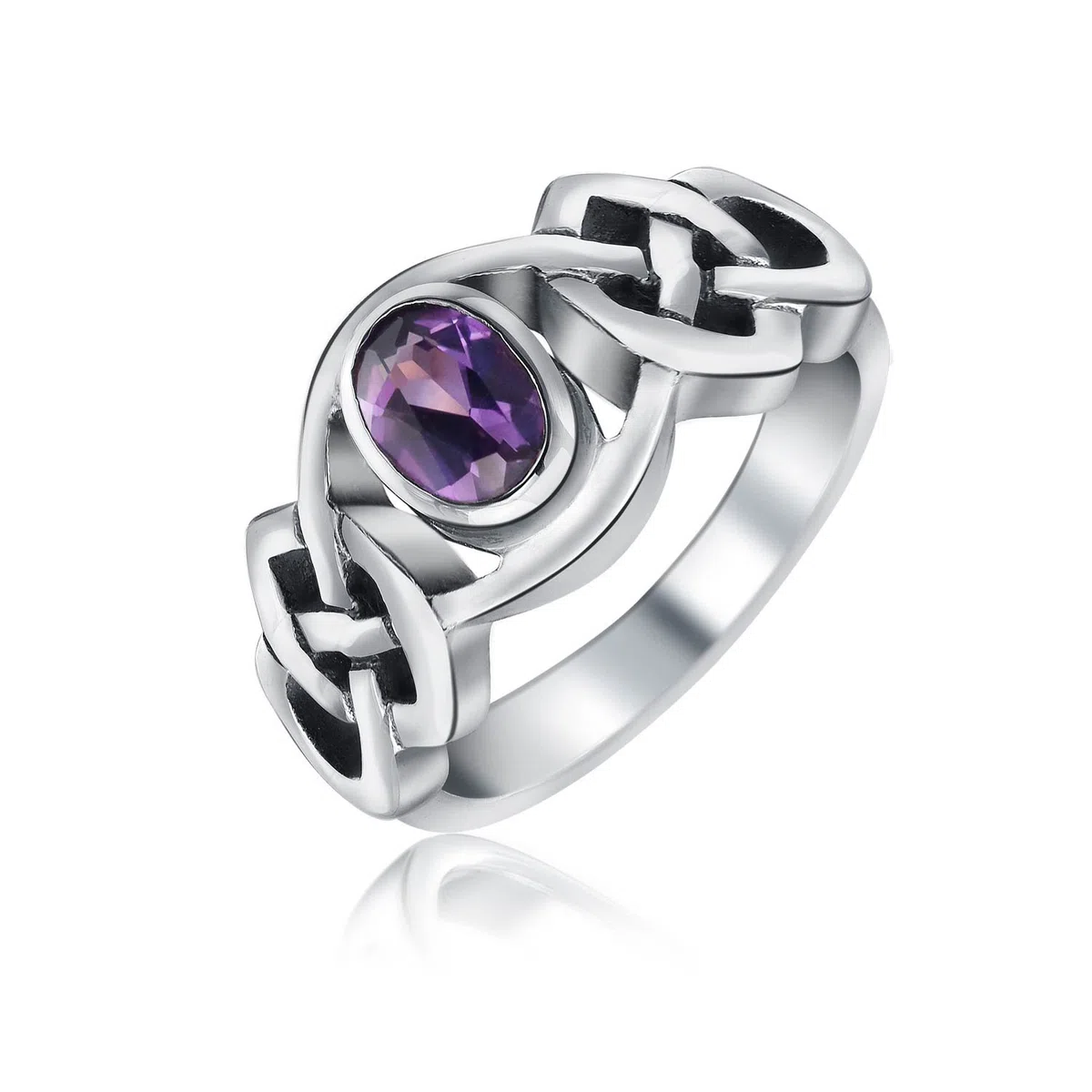 Bling Jewelry Anillo de infinito nudo de amor triquetra celta delicado con turquesa azul estabilizada para mujer y adolescente anillo de banda delgada de plata de ley .925