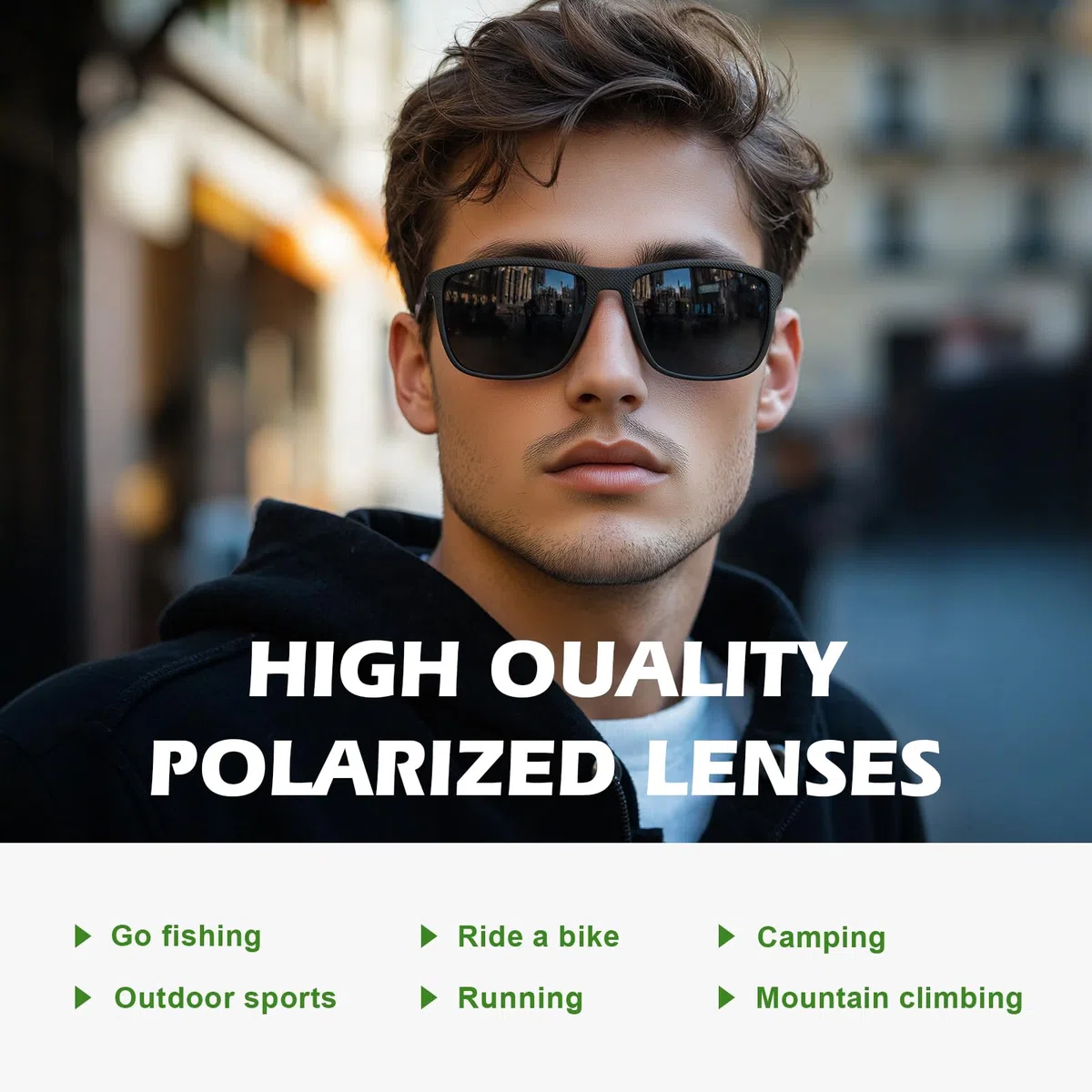 Fanshen Gafas de sol deportivas polarizadas para hombre, protección UV, ligeras, para conducir, pescar, golf, ciclismo