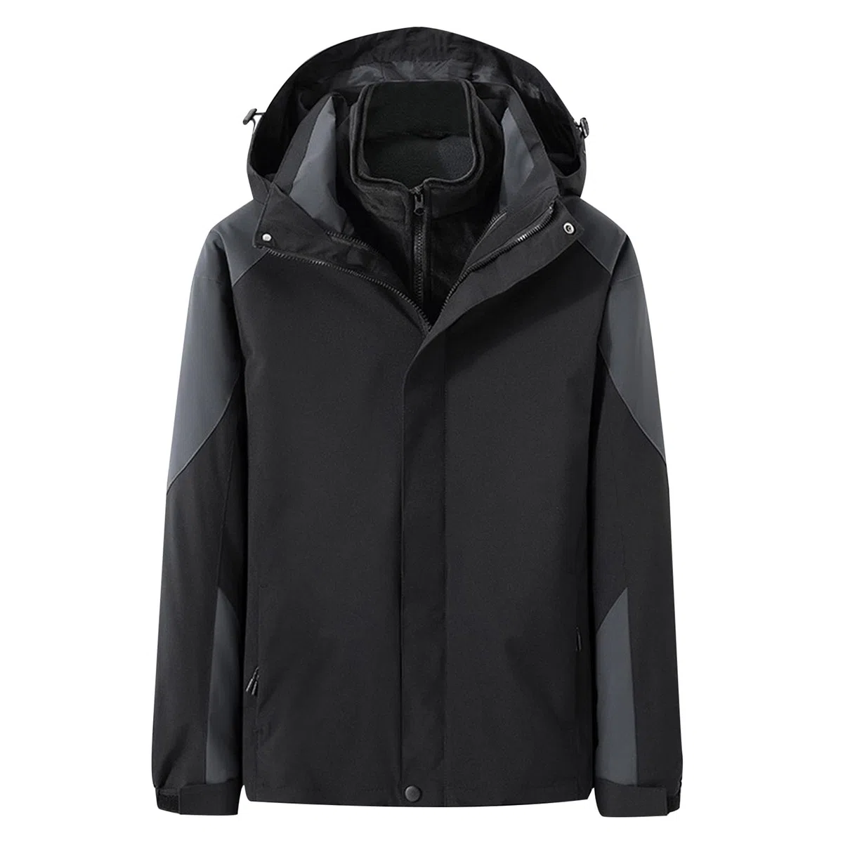 Chaqueta de lluvia para hombre, impermeable, cortavientos, compacta, plegable, ligera, chaqueta de ocio, cortavientos resistente, ideal para ciclismo y senderismo, Negro , L