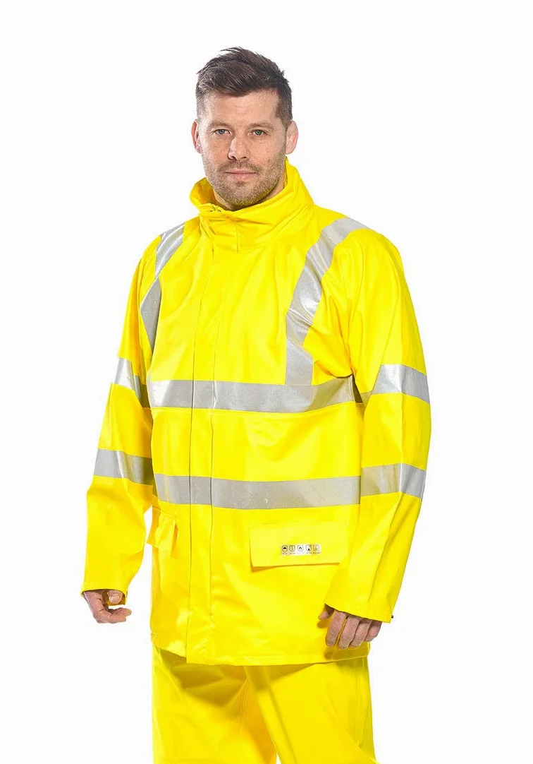 Portwest Chubasquero Alta Visibilidad Sealtex Flame, Tamaño: 5XL, Color: Amarillo, FR41YER5XL
