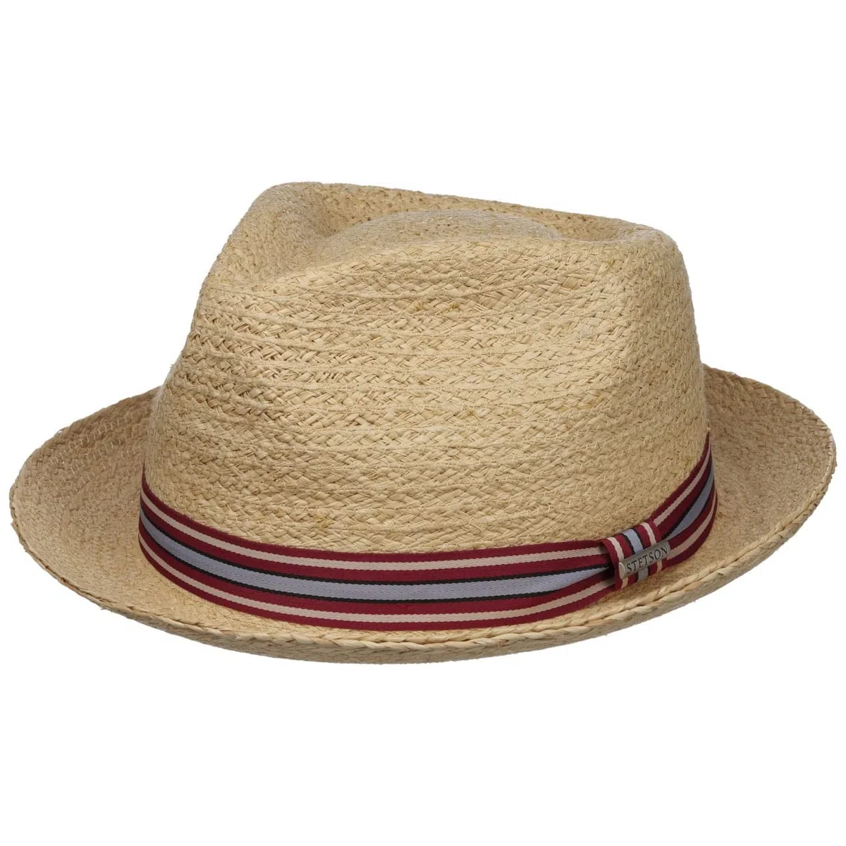 Stetson Terlaco Sombrero Fedora de Paja Proteccion UV 40 Banda Multicolor Unisex Primavera Verano