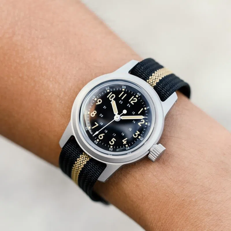 Rdunae RA01 G10 Relojes Militares De Campo Para Hombres, 36,5mm Movimiento Miyota Super 2035 Reloj Vintage De Cuarzo, Reloj De Pulsera Retro Con Segundero Continuo, Mineral Abombado K1 Endurecido