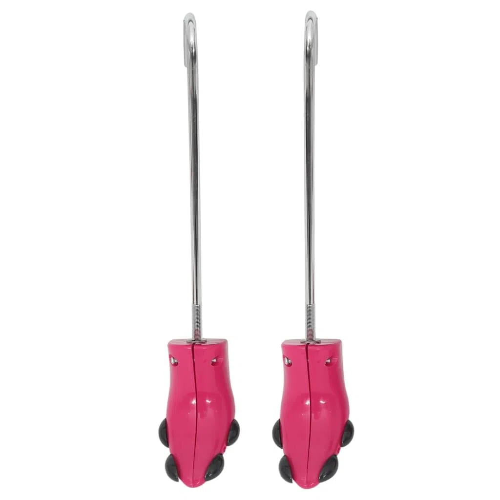 Horma de zapatos con calzador rosa EU 34-40, plástico duradero, elástico, para hombre y mujer, versátil, adecuado para alisar y secar botas y zapatos