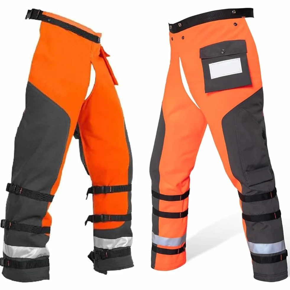 Pantalones ligeros de protección con 9 capas de protección y cinturón de cintura ajustable para un agarre seguro. Ideal para trabajos de tala de madera. Pantalones de protección de 9 capas de