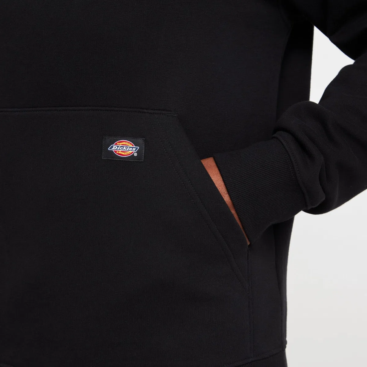 Dickies Hombre, Sudadera en felpa de grosor medio con capucha y sin cierre, corte regular, negro, XXL