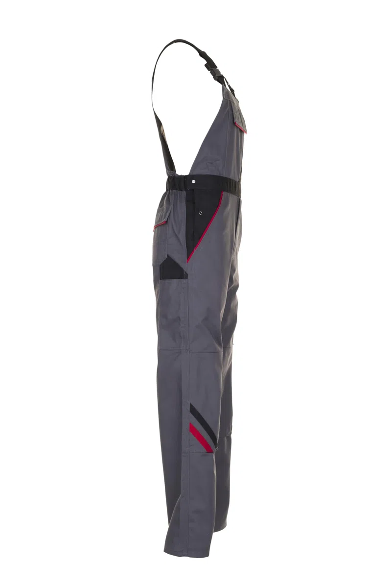Planam Latzhose Highline Mg Peto «Highline», talla 56 en pizarra/negro/rojo Unisex adulto