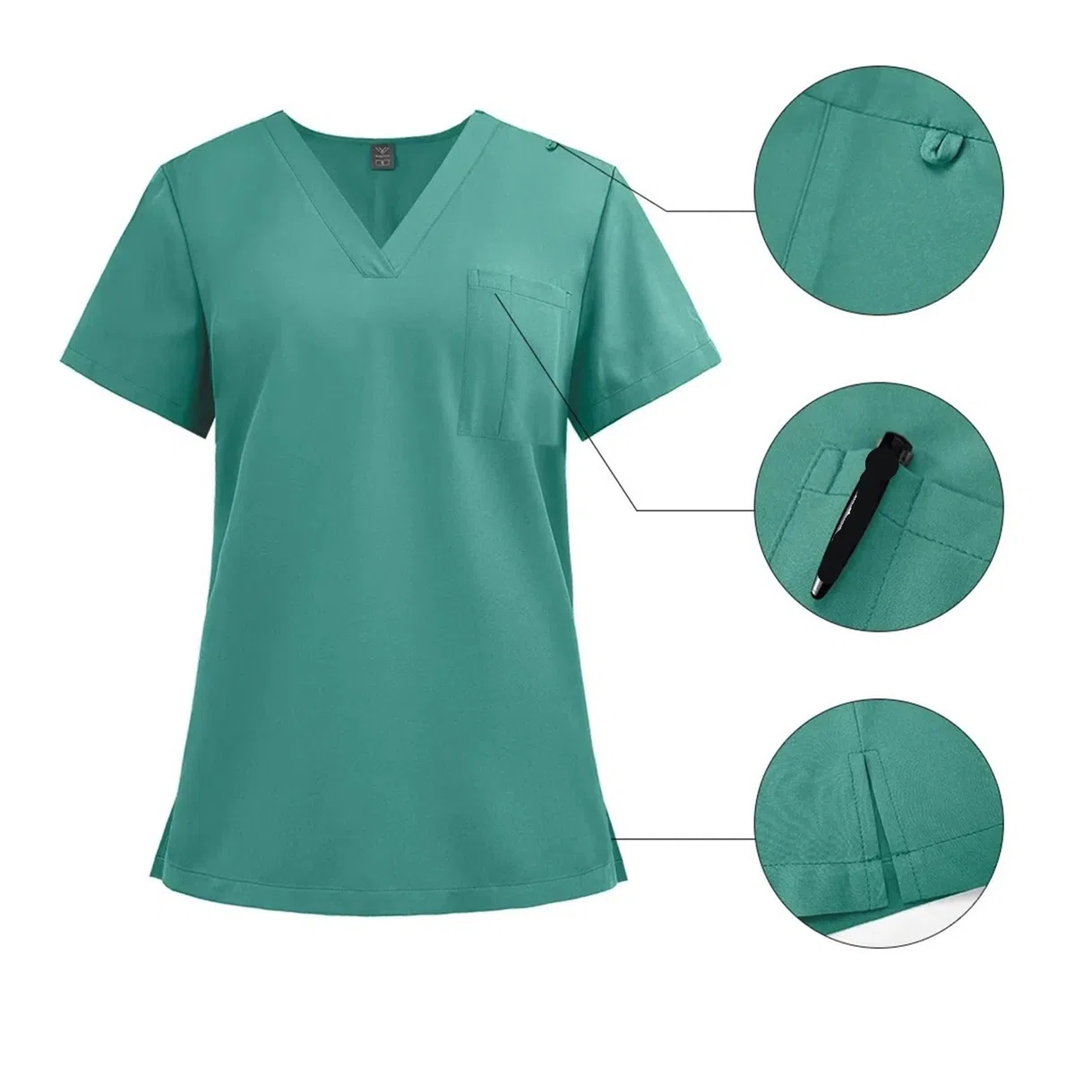 Uniformes de enfermera ajustados, conjuntos de uniformes médicos for mujer, Tops, pantalones, ropa for médicos de Hospital, clínica Dental, laboratorio, salón de trabajo Para Uso Hospitalario(Green,M)