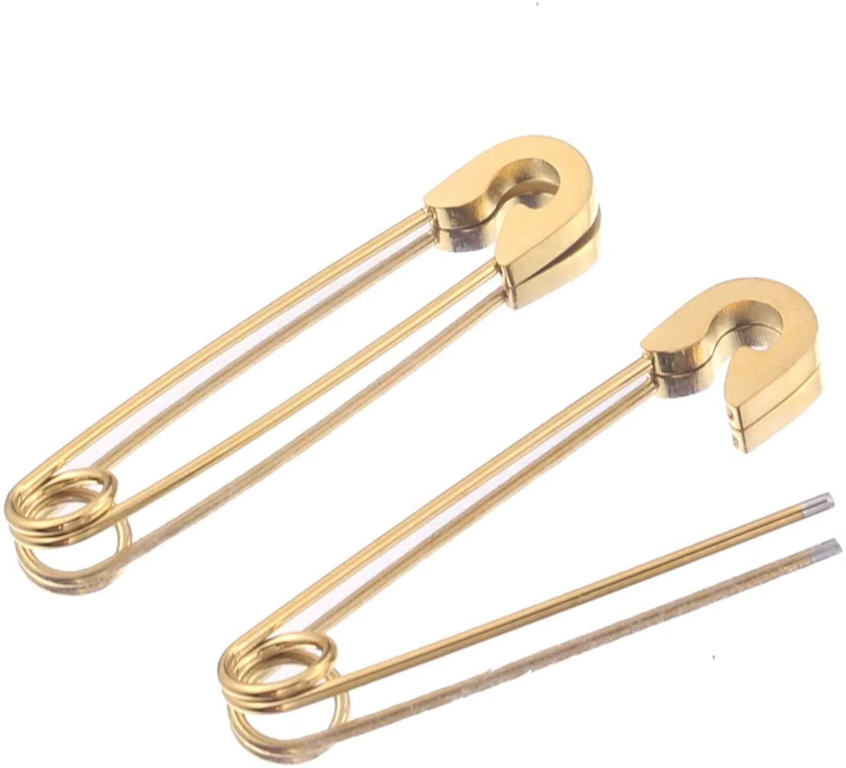 Broches de Acero Inoxidable, 5 Unidades, Color Dorado, para Manualidades, Insignias, Accesorios de Costura y confección.