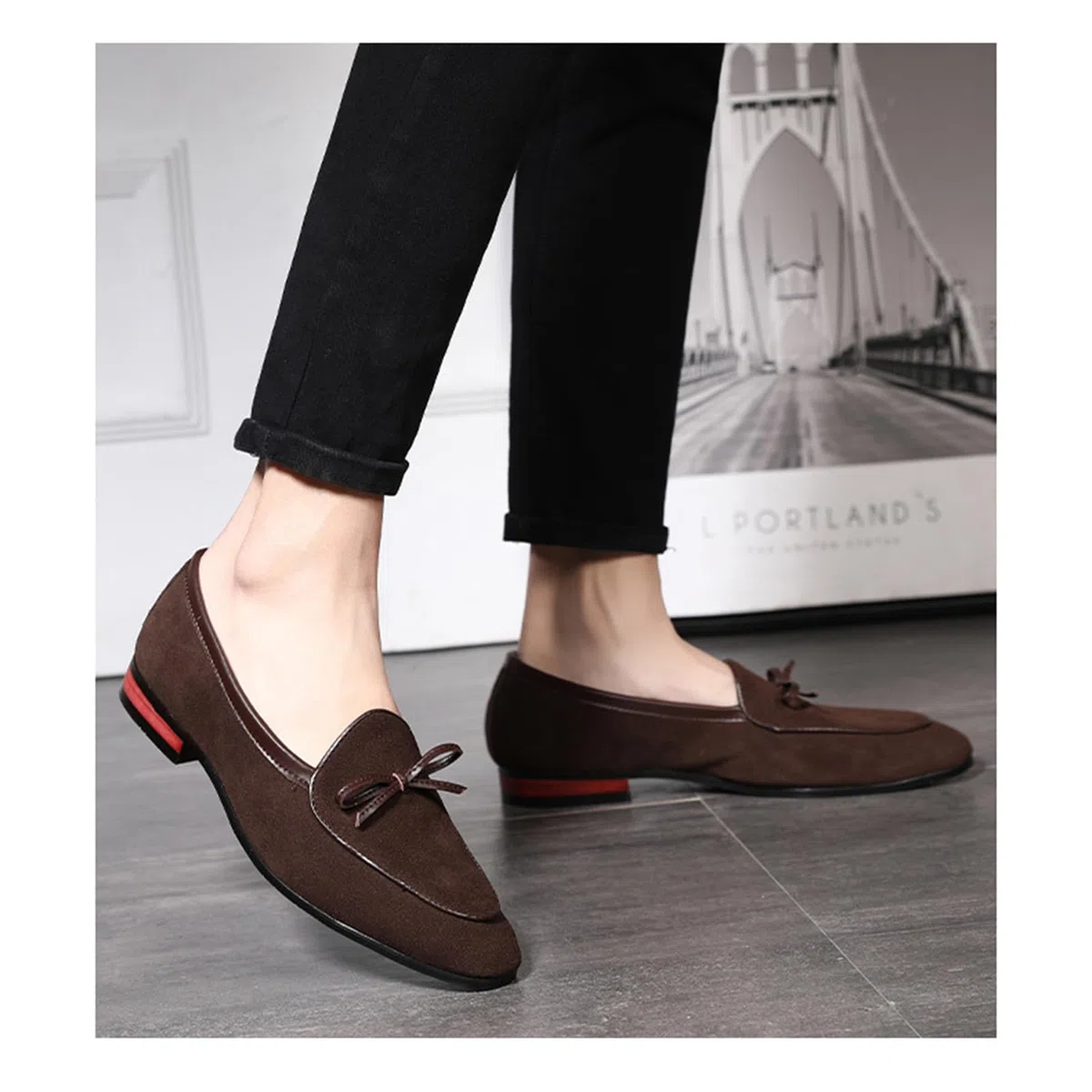 Mocasines de piel de ante con borlas para hombre, zapatos de vestir formales casuales para conducir