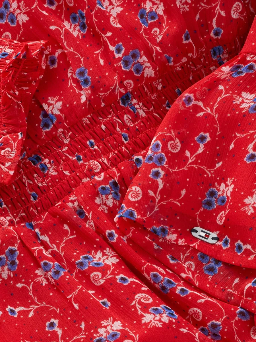 Tommy Jeans Long Sleeve Dress with Floral Print Vestido Mujer