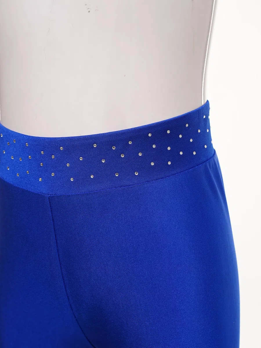 TiaoBug Conjunto De Baile Para Niñas Leotardo Gimnasia Rítmica Manga Larga Con Pantalones Cortos Y Leggings Traje De Patinaje Artístico Azul 13-14 años