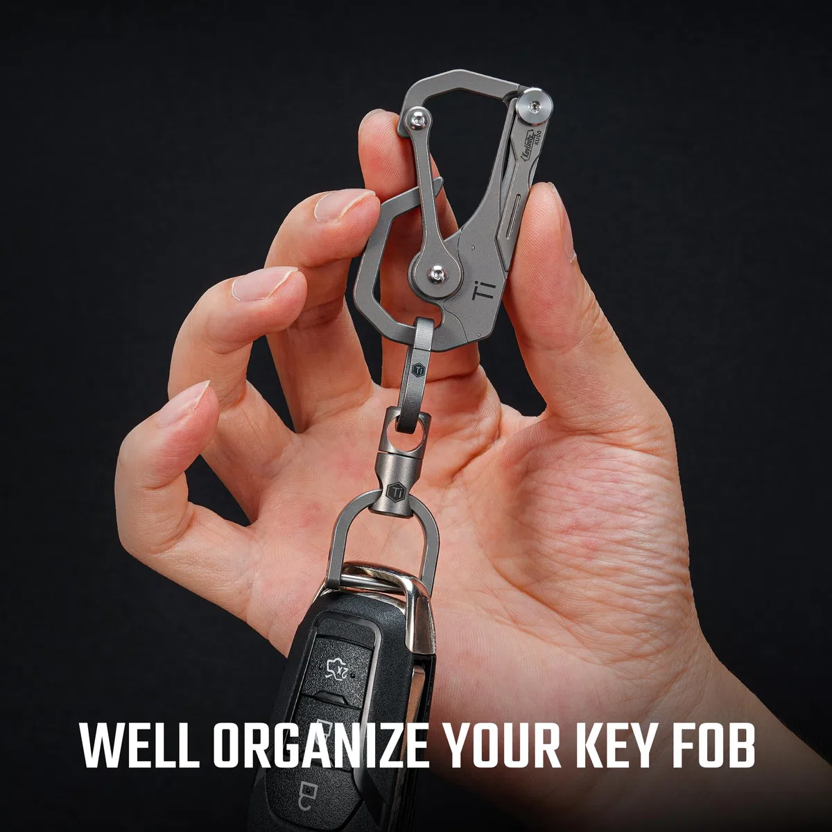 KeyUnity Conector de llavero giratorio de doble extremo KA15, organizador de llaves giratorio de titanio para mosquetón, carillón de viento, planta, accesorio de bricolaje