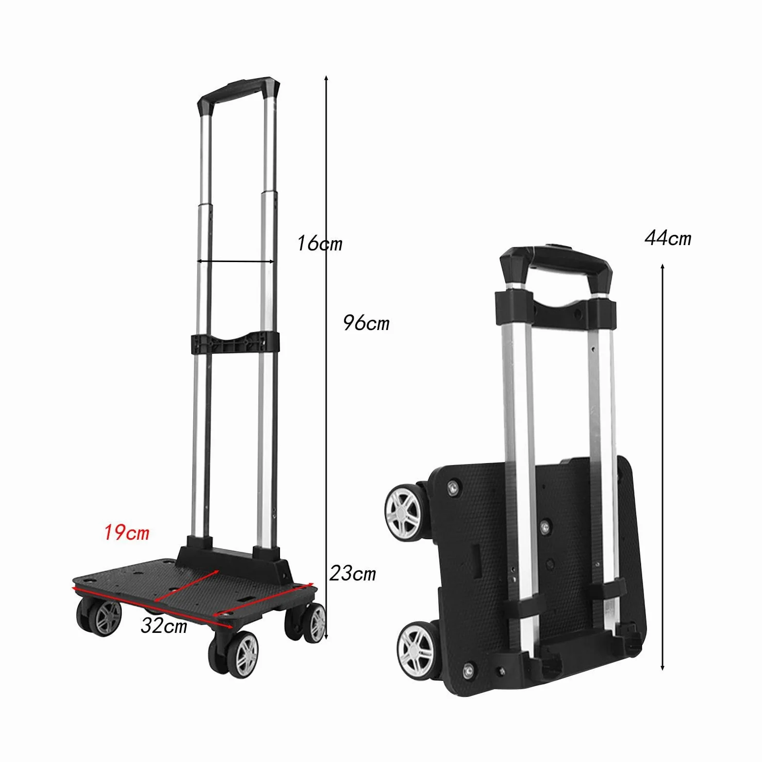 Carrito de Viaje Mochila Carro Equipaje Ligero Plegable Manija Confortable Uso Adecuado para Estudiantes Turistas y Viajes Cortos, cuatro ruedas, unico