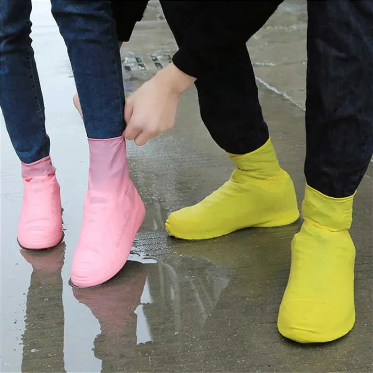 Botas De Agua 2 uds cubiertas impermeables for zapatos antideslizantes de silicona for exteriores cubierta reutilizable for días lluviosos
