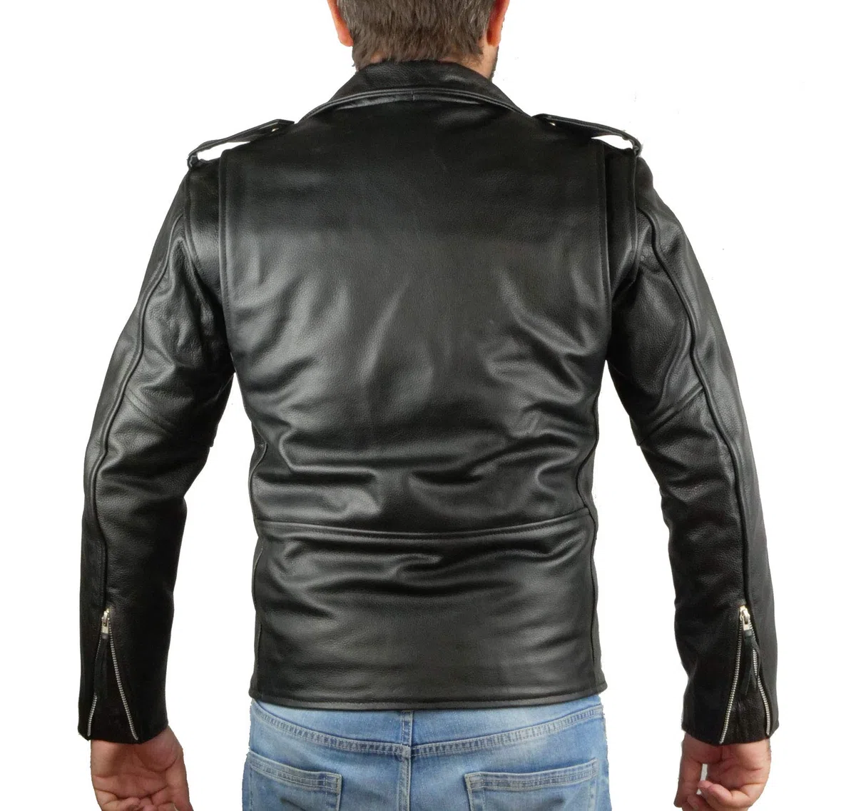 IGUANA CUSTOM CLOTHES Chaqueta Cruzada para Hombre de autentico Cuero de Vaca de Estilo rockero, Punk o Motero con cinturón y Forro, un Estilo clásico Que Nunca Pasa de Moda. (XS)