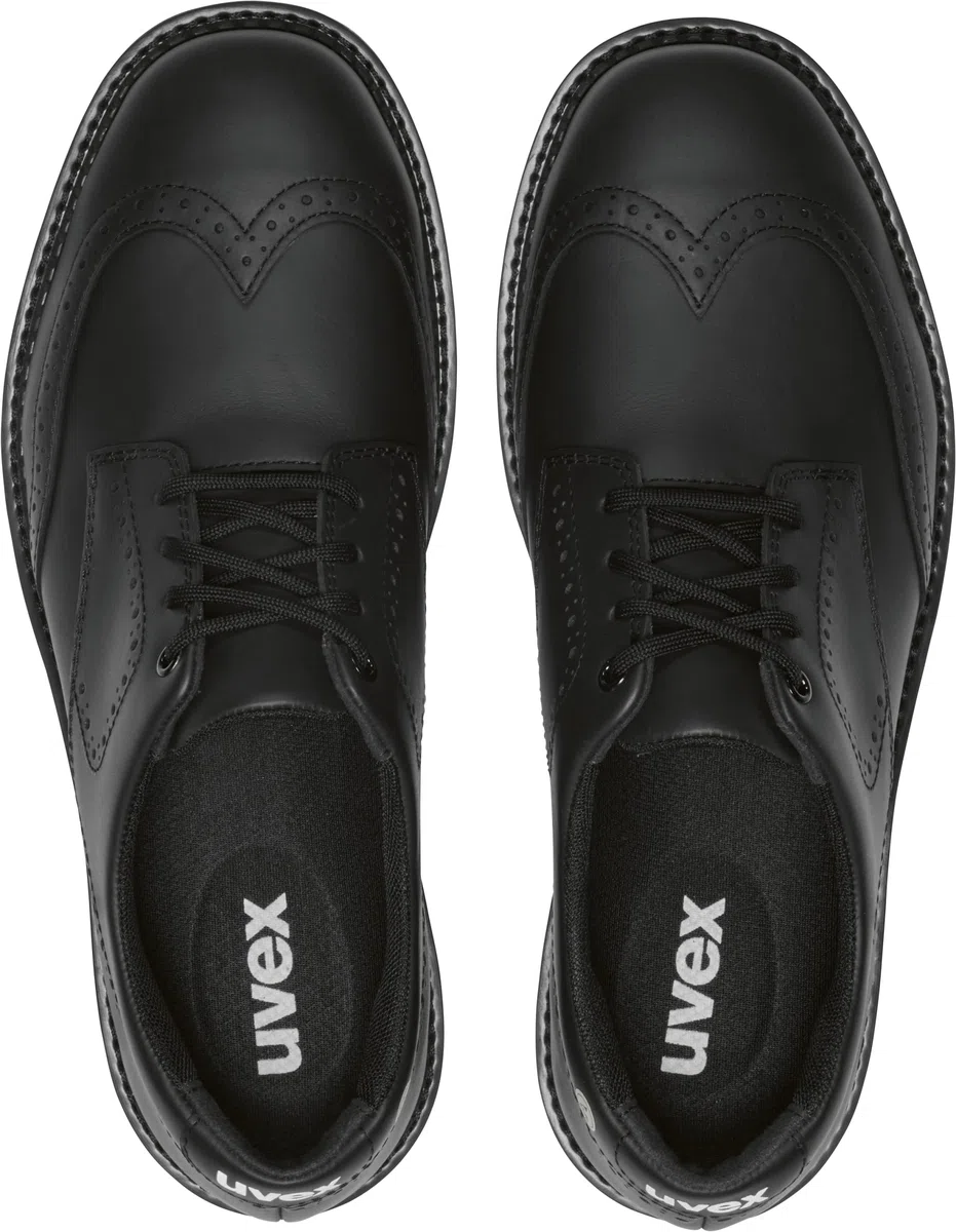 Uvex 1 Zapatos de seguridad con puntera de acero, zapatos de trabajo resistentes y transpirables S3 SRC, unisex, color negro, talla 47