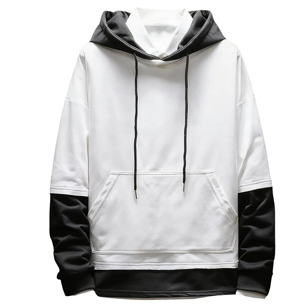 Sudaderas con Capucha Corta Sudadera Oversize Estilo Patchwork para Hombre, Nueva Otoño Juveniles (White, XXL) Mangas Proteccion Solar Chaqueta Hombre Verano Top Deportivo Ropa Anti