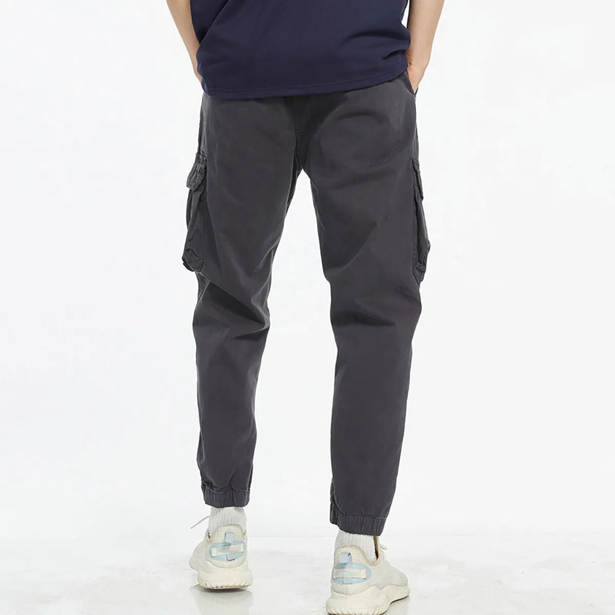 Generisch Pantalones cargo para hombre largos: pantalones de chándal con muchos bolsillos, pantalones deportivos con puños, pantalones de chándal ligeros, resistentes a la abrasión, pantalones