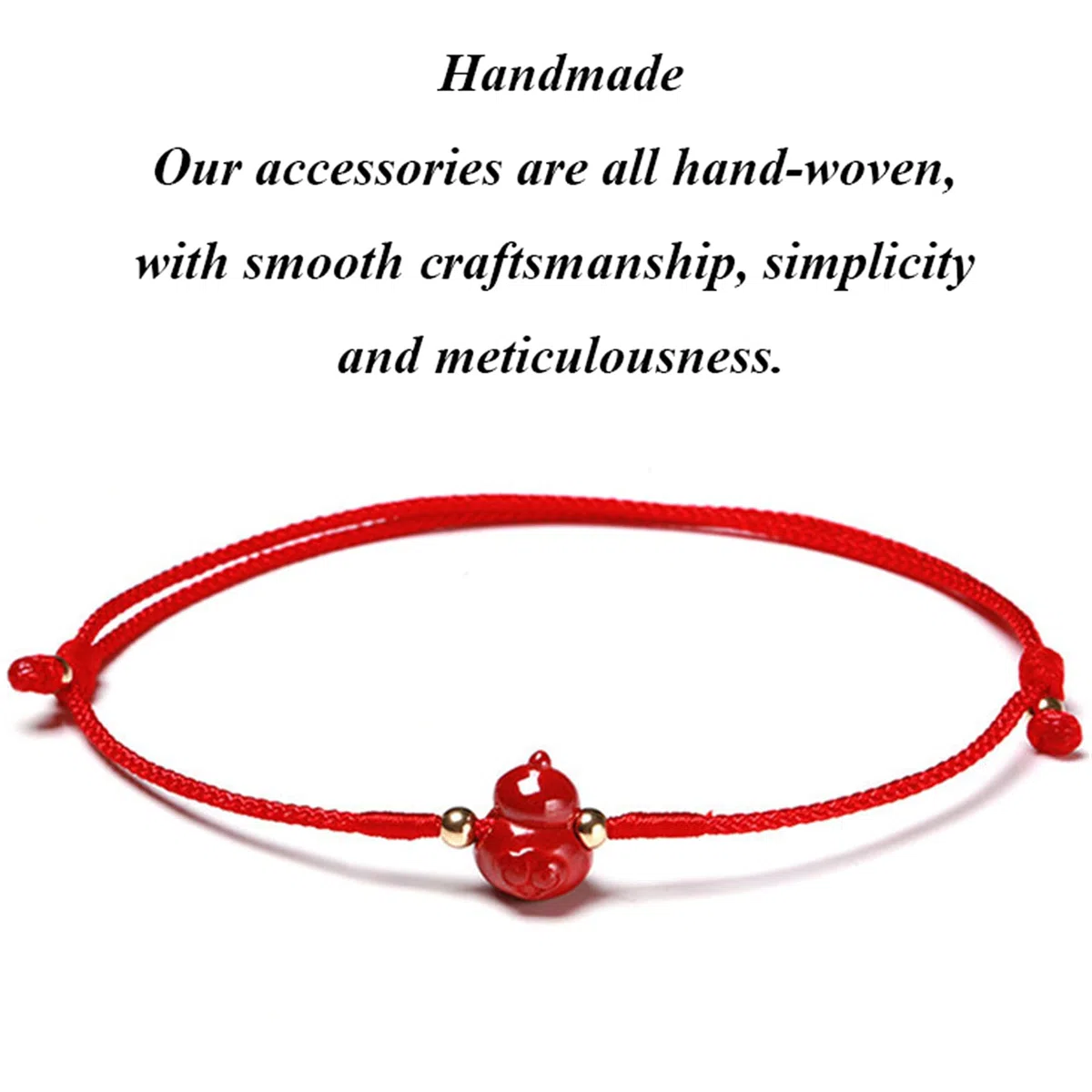 Pulsera de la Suerte, Pulsera Feng Shui, Wealth Wu Lou, Calabaza cinabrio, Hilo Rojo Trenzado, Amuleto Ajustable, talismán para Prosperidad, y el Dinero.
