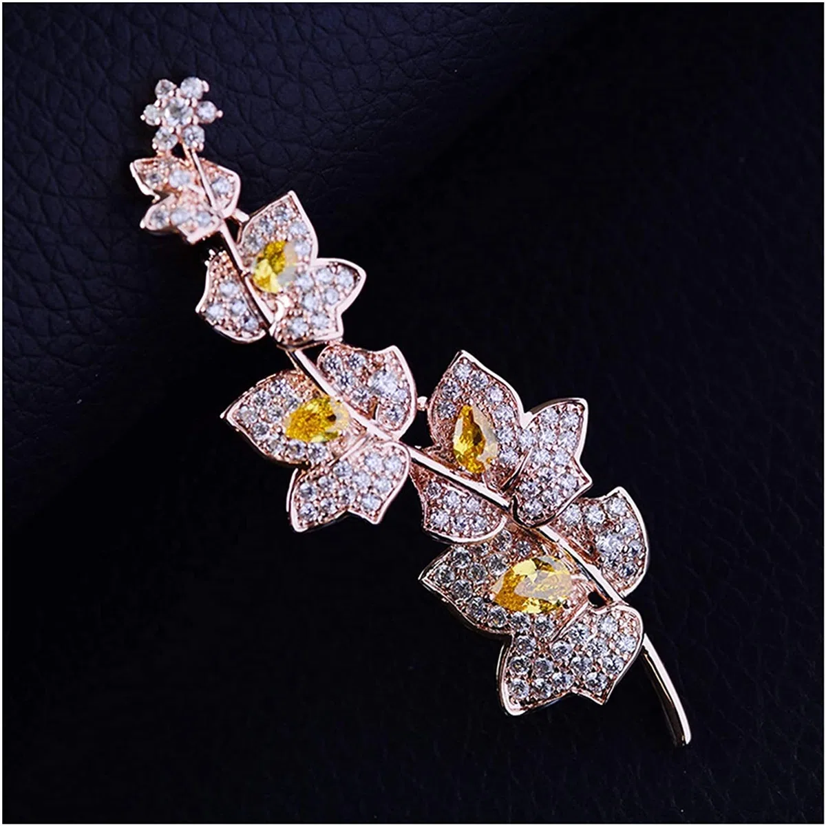 Broche con Forma de Hoja para Mujer, Ideal para Banquetes, Bodas, Trajes, Bufandas y Abrigos.