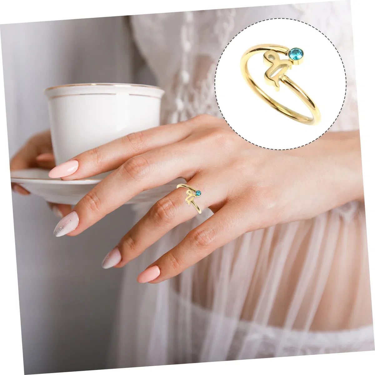 Mipcase Anillo Abierto Ajustable del Zodiaco Escorpio Circonita Dorado | Acero Inoxidable y Zircon, 1 Pieza, Uso Diario y Noche, para Mujer y Niña