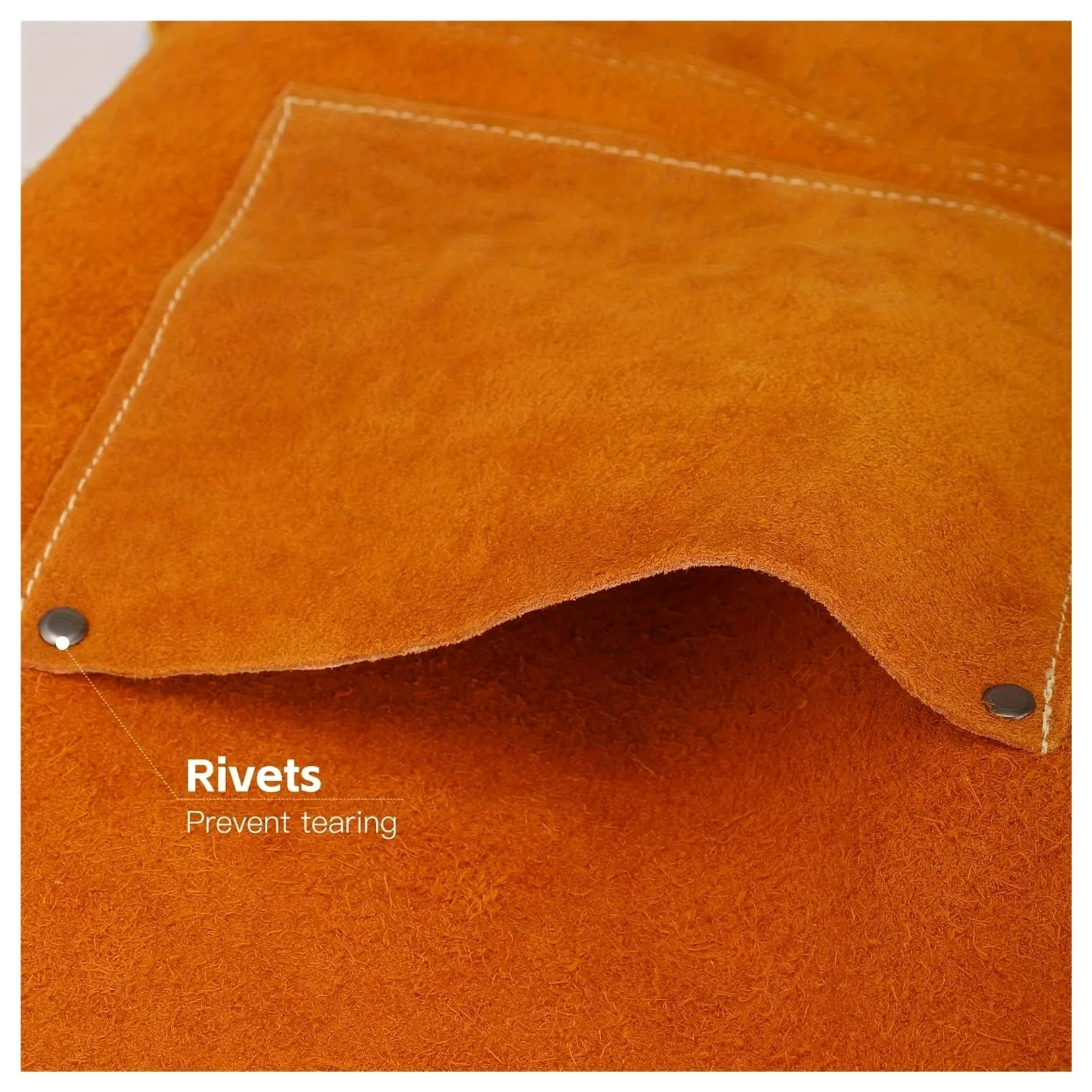 Delantal de soldadura de PU resistente, ajustable, resistente al fuego, marrón