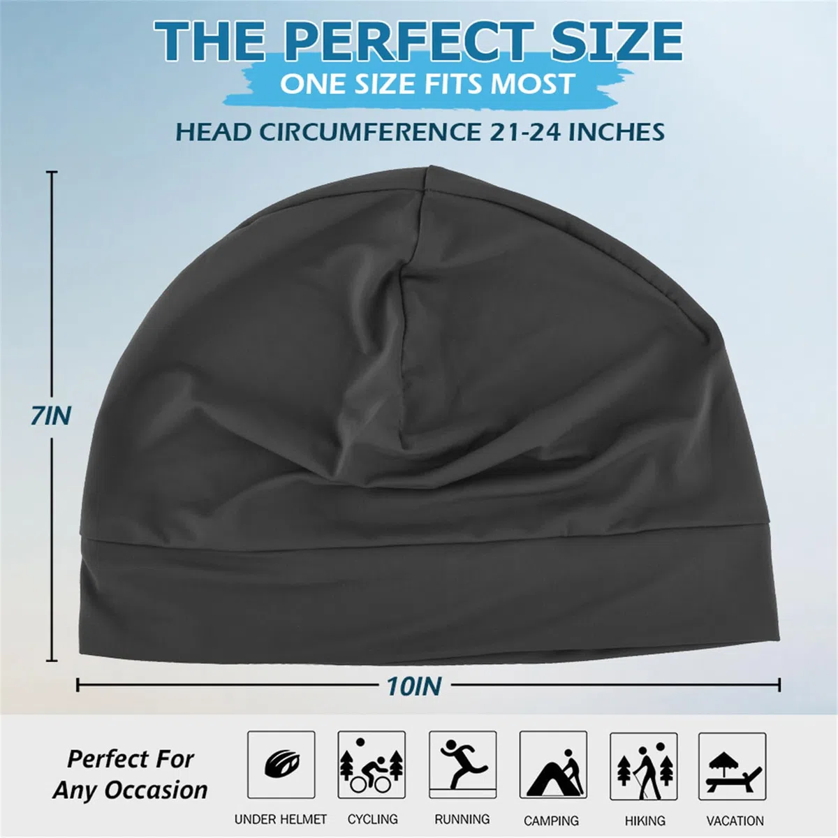 Headshion Gorro ligero con forro de casco refrescante, paquete de 4 gorros ultrafinos para dormir en ciclismo y correr